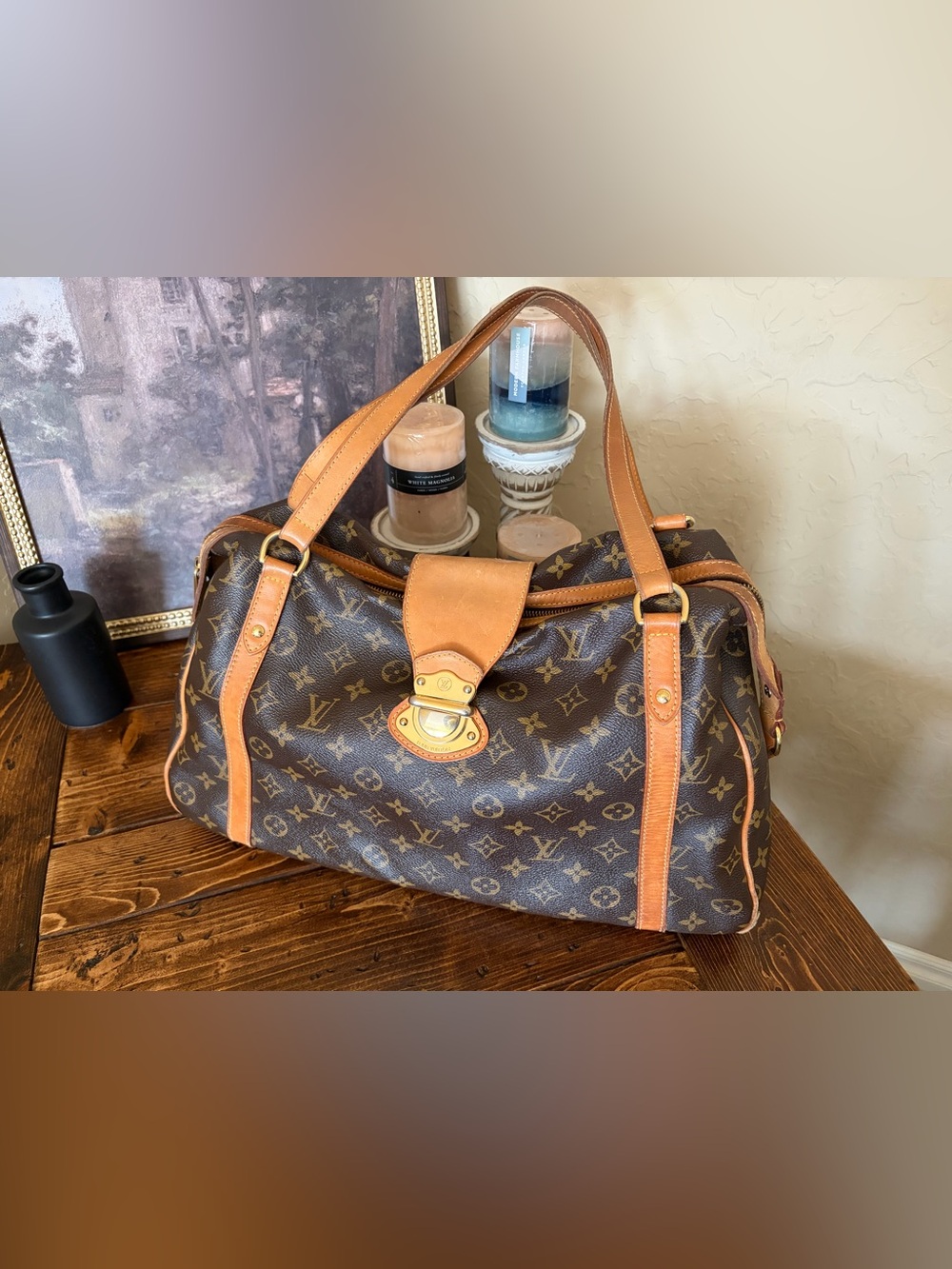 Authentic Louis Vuitton Classic Brown Monogram Stresa Women's Shoulder Bag AS IS
